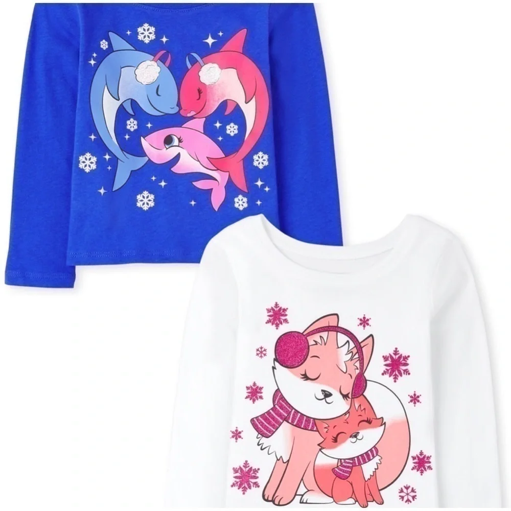 Children’s place size 12-18 months girls graphic long sleeve tee shirts NWT